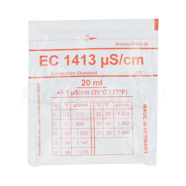 EC-Kalibrierlösung 1413 μS/cm - 20 ml Sachet - für PrimeLab 2.0